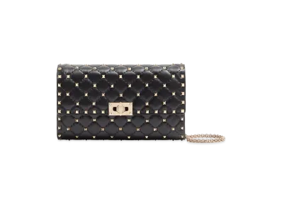 Valentino Women's Rockstud Spike Nappa Shoulder Bag "Black"