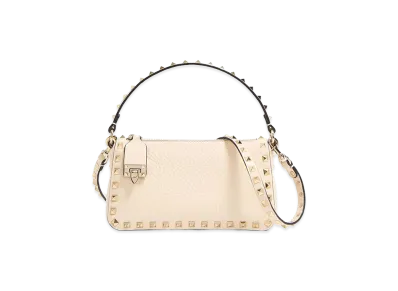 Valentino Women's Rockstud Small Garnet Calfskin Crossbody Bag "Nude/Neutrals"