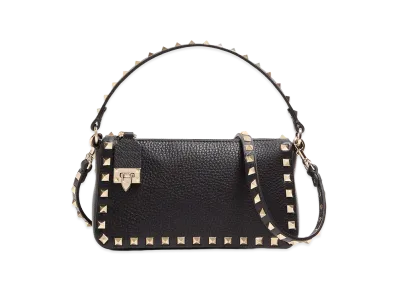 Valentino Women's Rockstud Small Calfskin Crossbody Bag "Black/Garnet"