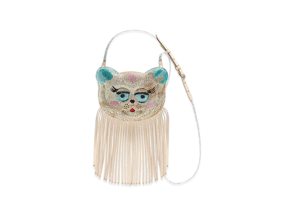 Valentino Women's Embellished Leather Le Chat De La Maison Crossbody Bag "Multicolor"