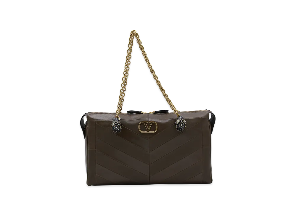 Valentino Women's Leather Panthea Shopping Bag "Brown"