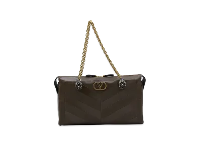 Valentino Women's Leather Panthea Shopping Bag "Brown"