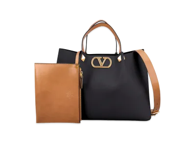 Valentino Women's Medium Vlogo Signature Bag In Calfskin "Black"