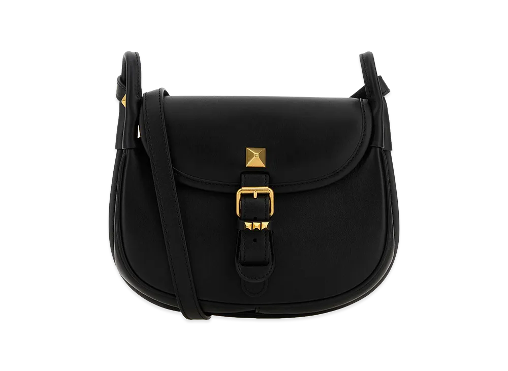 Valentino Women's Leather Flaneuse Crossbody Bag "Black"