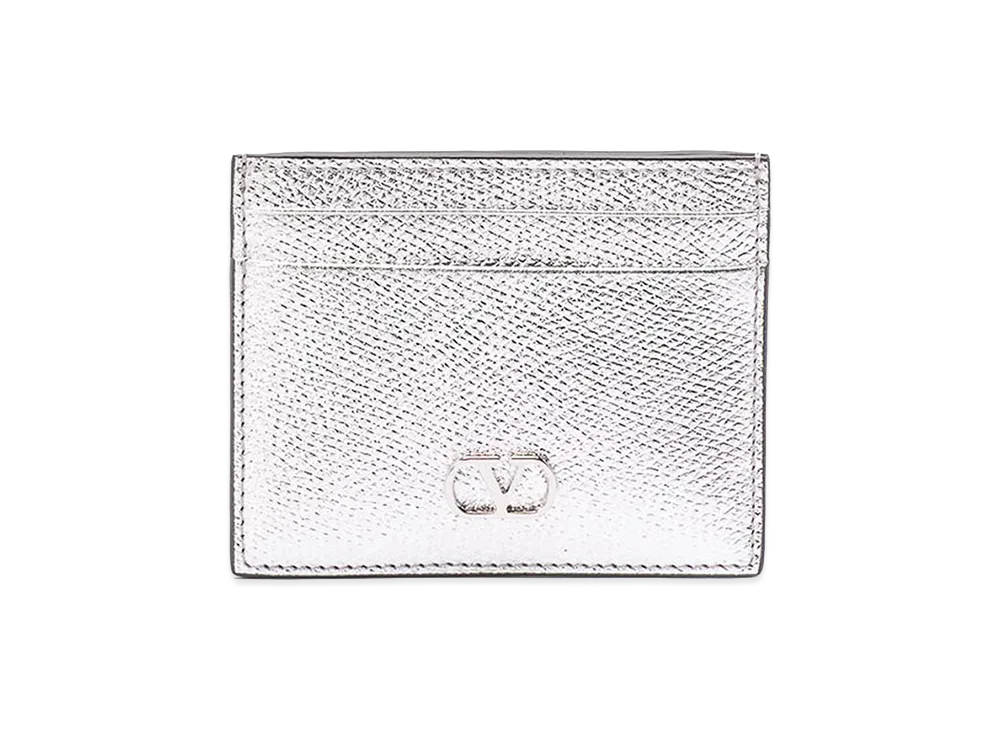 Valentino Women's V Logo Signature Card Holder "Silver"