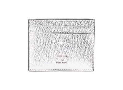 Valentino Women's V Logo Signature Card Holder "Silver"
