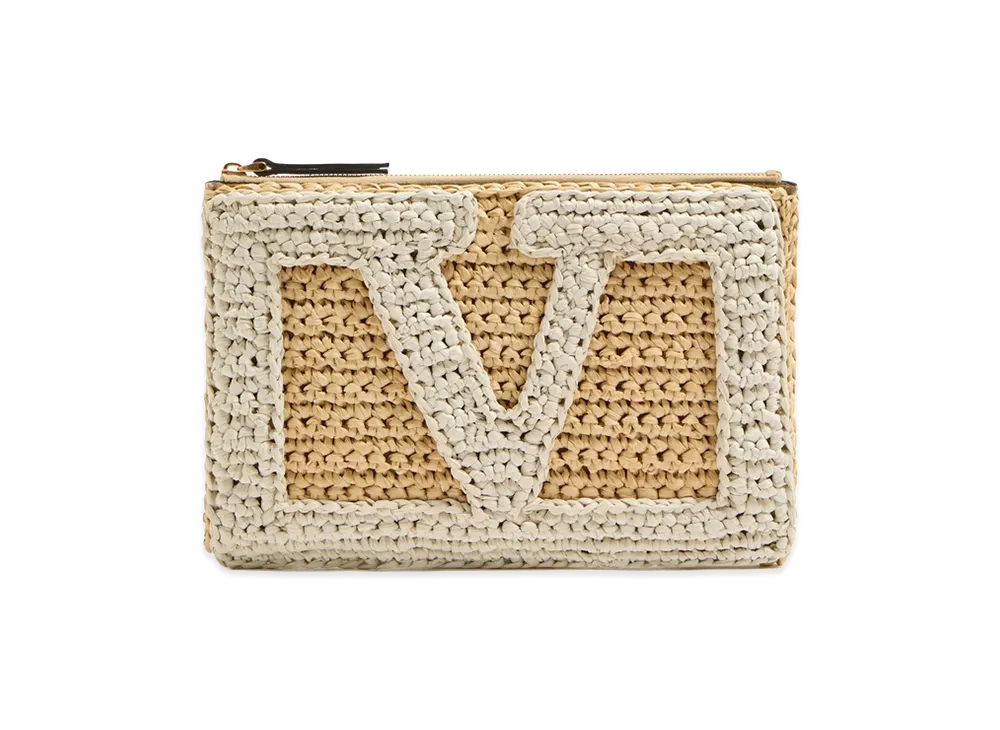 Valentino Women's Viva Superstar Crochet Medium Flat Pouch "White"