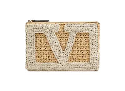 Valentino Women's Viva Superstar Crochet Medium Flat Pouch "White"