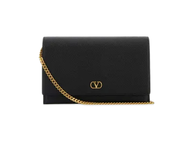 Valentino Women's Leather Vlogo Signature Clutch "Black"