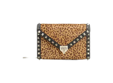 Valentino Women's Rockstud Mini Pony Skin Shoulder Bag "Brown"