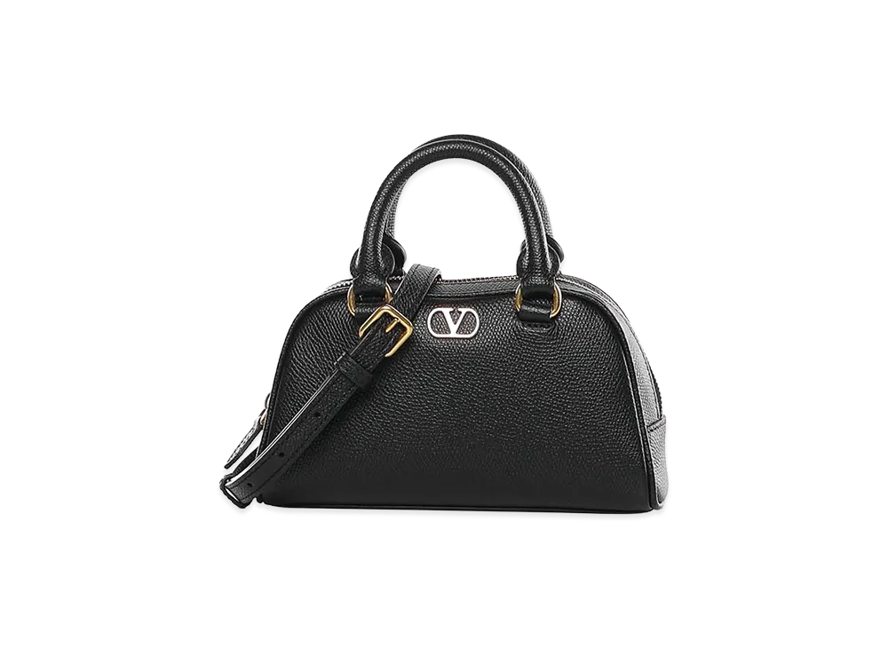 Valentino Women's V Logo Signature Mini Calfskin Satchel "Black"