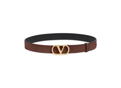 Valentino Women's Vlogo Signature Belt In Glossy Calfskin 30mm "Nude/Neutrals"