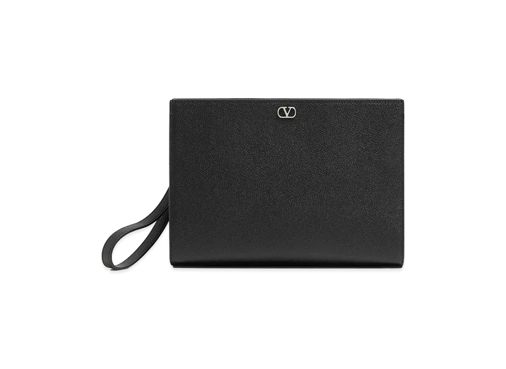 Valentino V Logo Signature Pouch "Black"