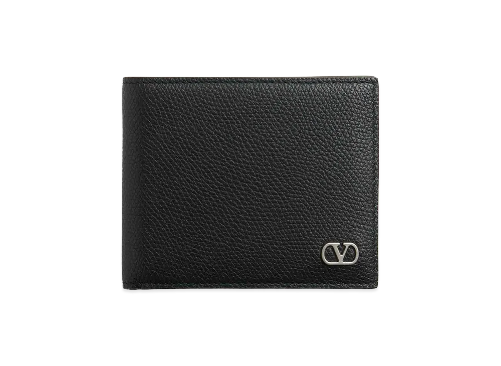 Valentino Billfold Wallet Only Card V Logo Signature "Black"