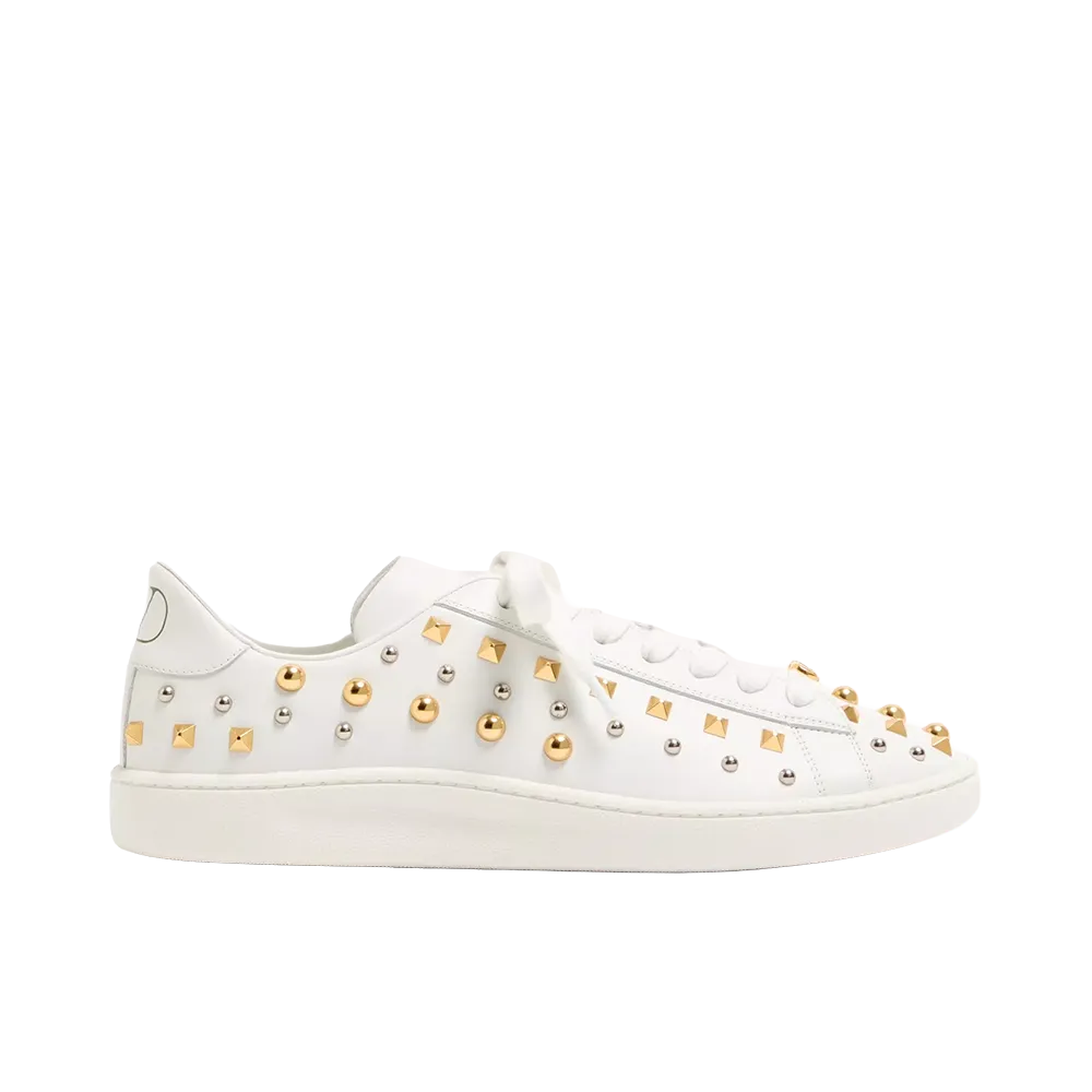 Valentino Garavani Royco Stud Detail Sneaker "White/Gold/Silver"