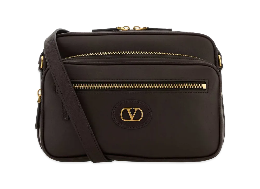 Valentino Leather Antibes Crossbody Bag "Dark Brown"