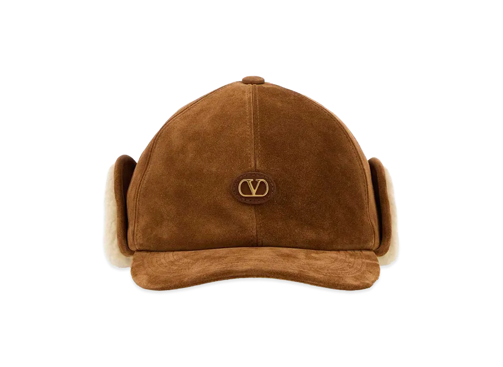 Valentino Suede Baseball Cap "Caramel/Camel"