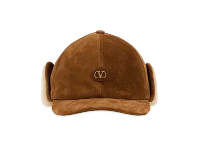 Valentino Suede Baseball Cap "Caramel/Camel"