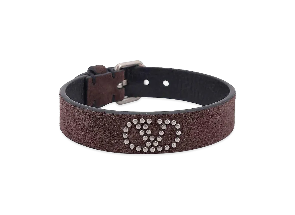 Valentino Leather Bracelet "Dark Brown"