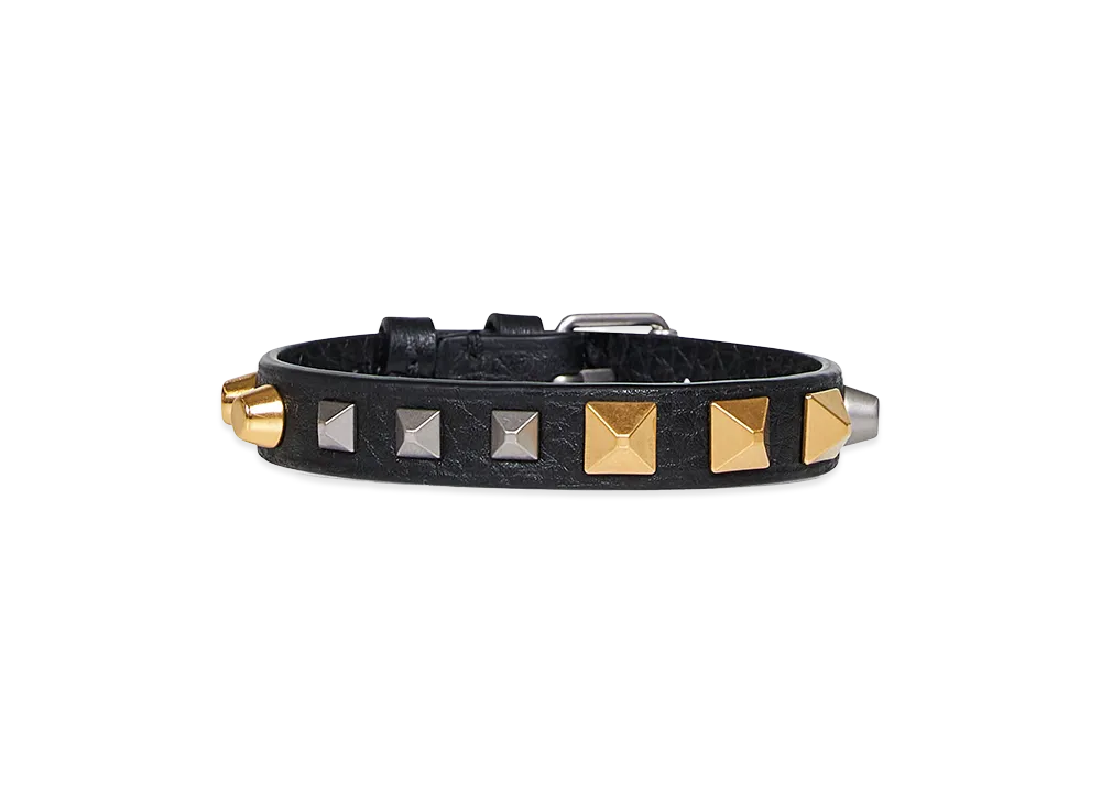 Valentino Rockstud Leather Bracelet "Black"