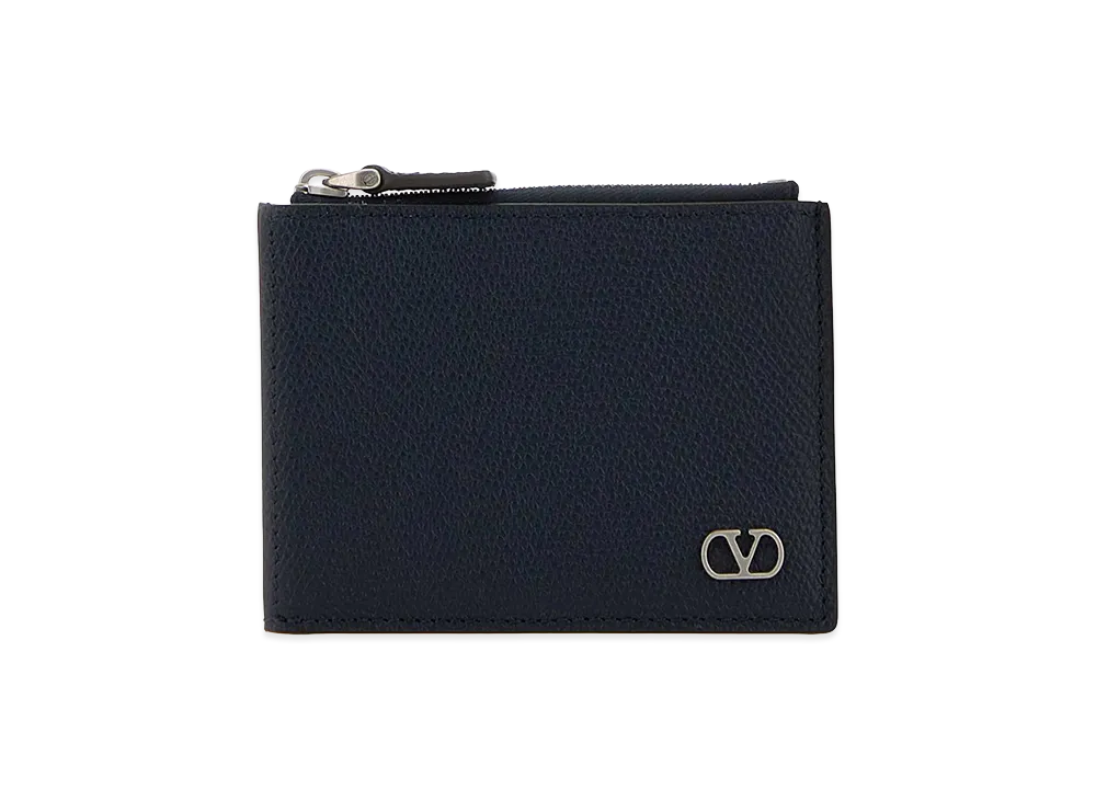 Valentino Leather Coin Purse "Midnight Blue"