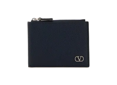 Valentino Leather Coin Purse "Midnight Blue"