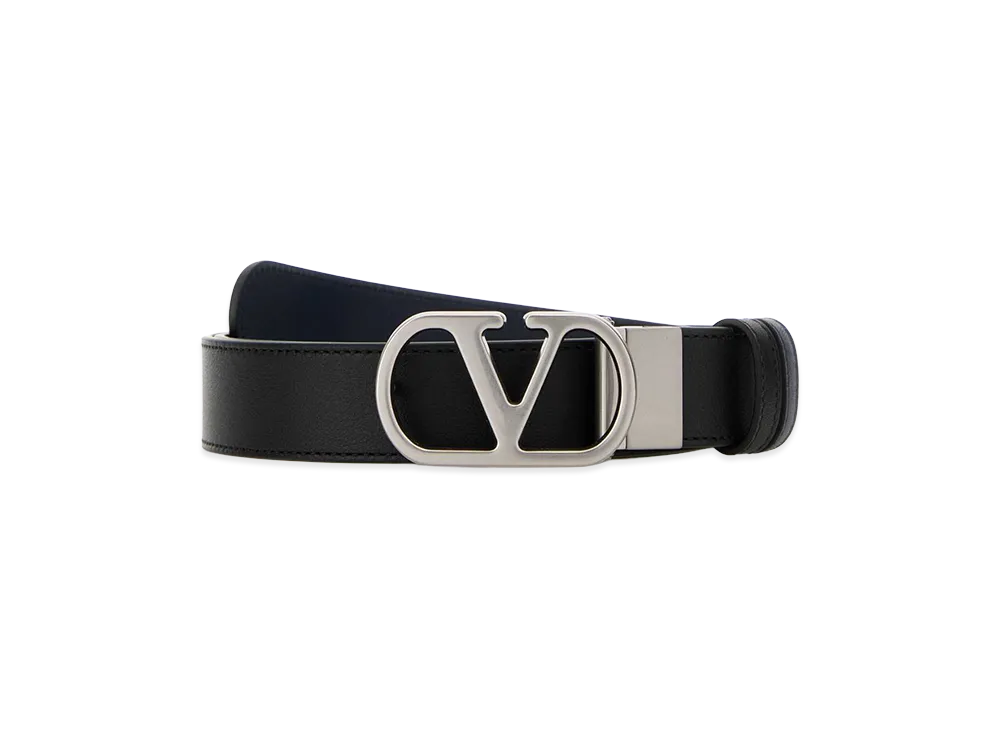 Valentino Reversible Leather Belt "Black"