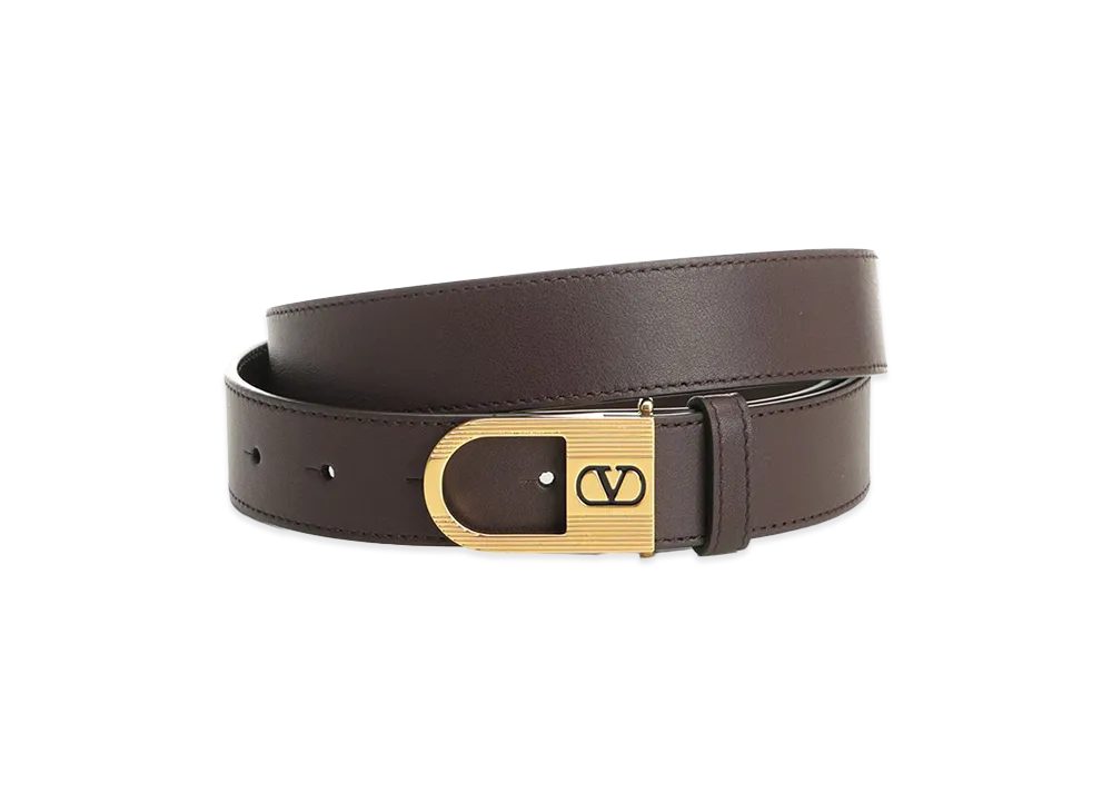 Valentino Vlogo Signature Leather Belt "Brown"