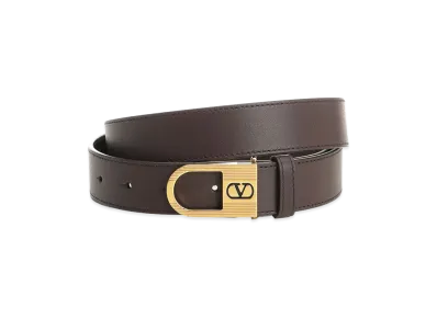 Valentino Vlogo Signature Leather Belt "Brown"