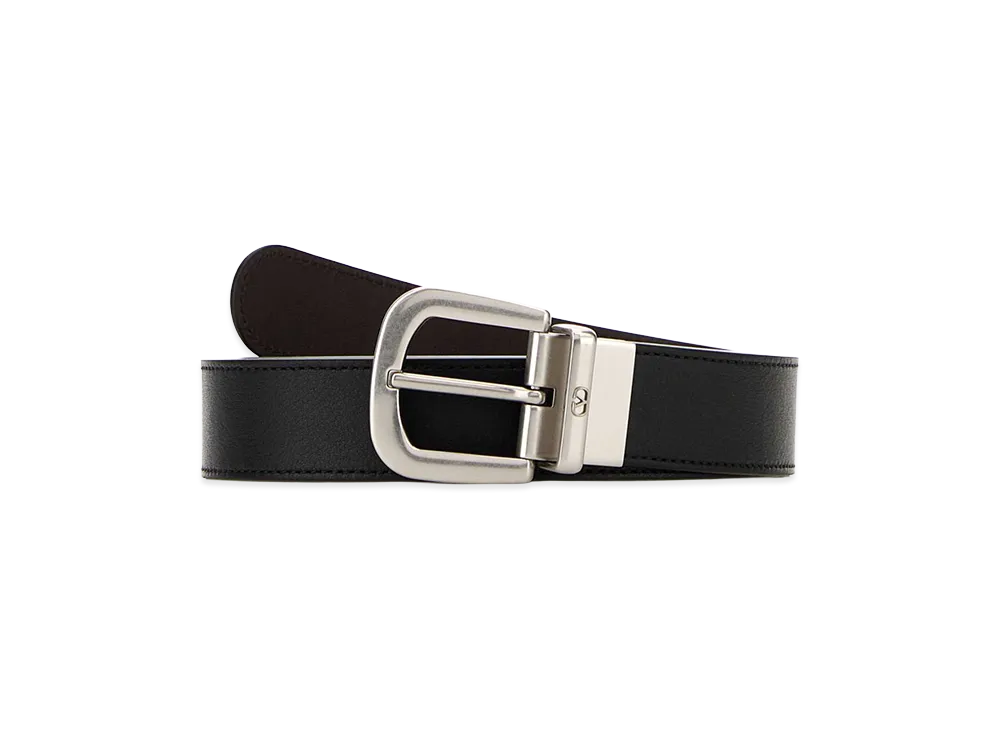 Valentino Leather Reversible Belt "Black"