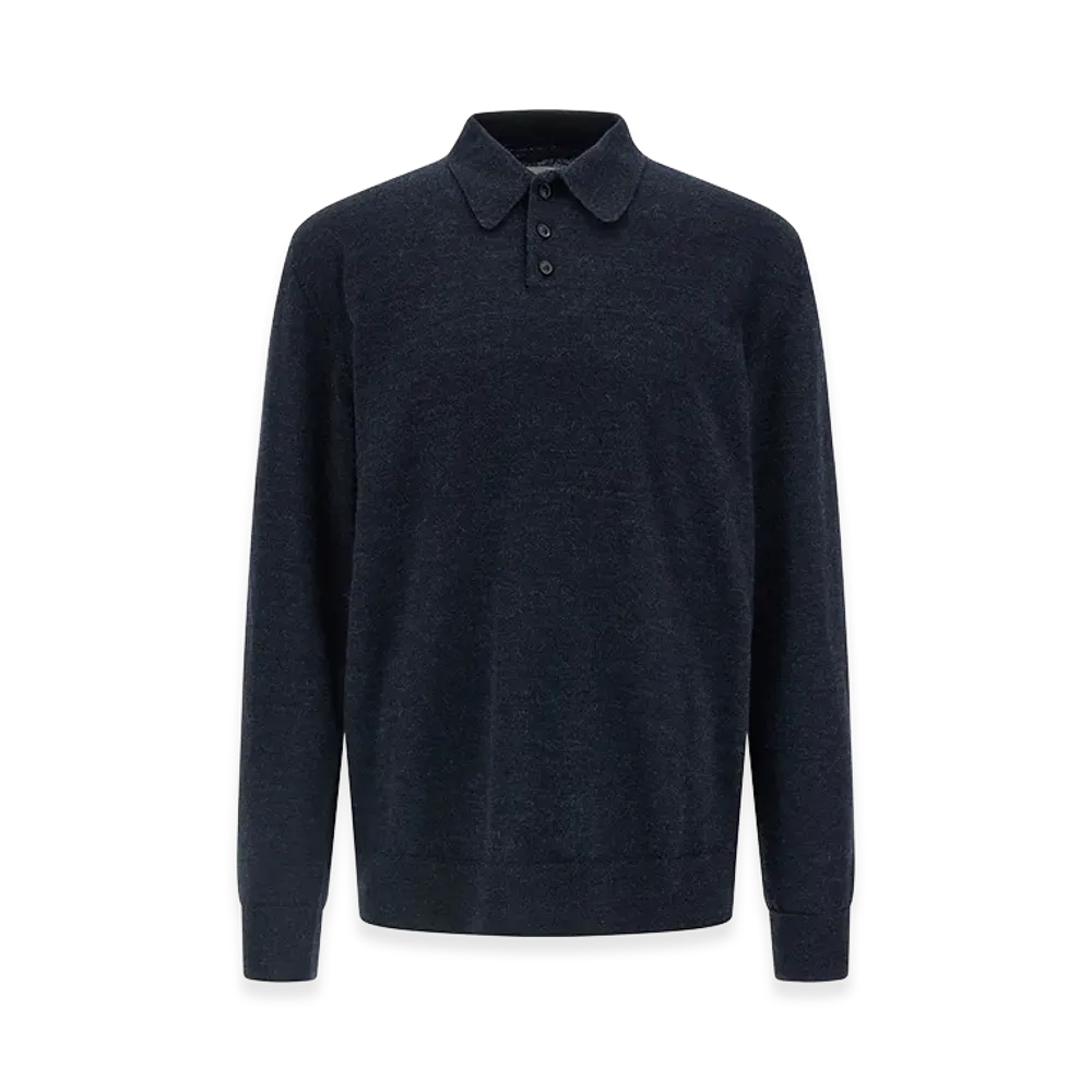 Maison Margiela Suede Patch Polo Shirt "Blue"