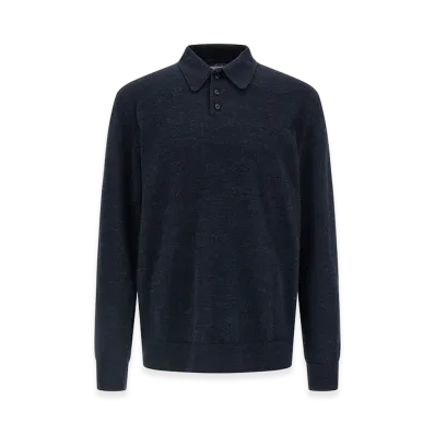 Maison Margiela Suede Patch Polo Shirt "Blue"