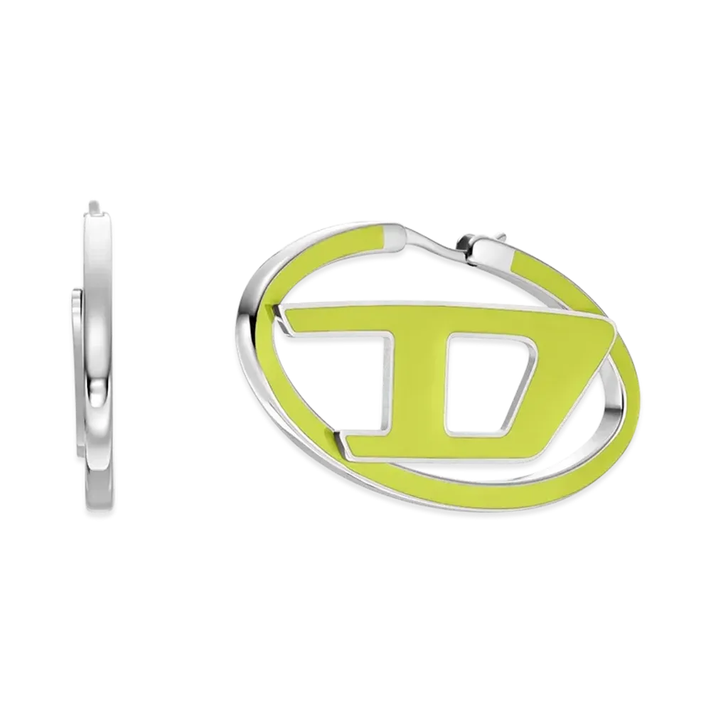 Diesel Dx1505 Stainless Steel Hoop Earrings "Yellow"