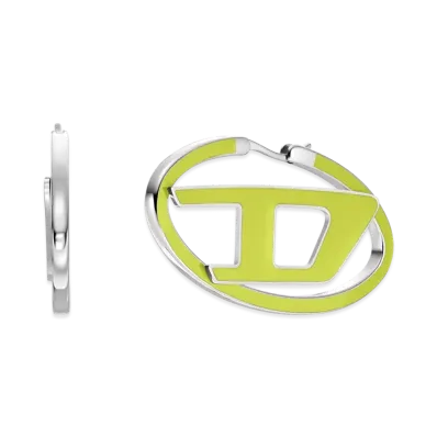 Diesel Dx1505 Stainless Steel Hoop Earrings "Yellow"