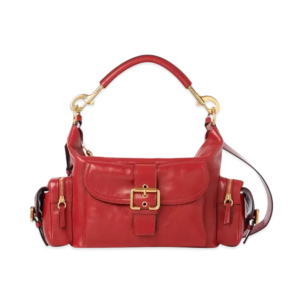 Chloe Camera Bag In Shiny Leather "Red Flame"