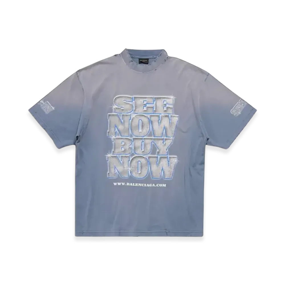BALENCIAGA Snbn Large Fit T-Shirt "Blue"