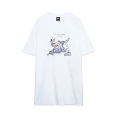 BROTHER MERLE Men's Knit S/S Crew T-Shirt - Threadmill "White"