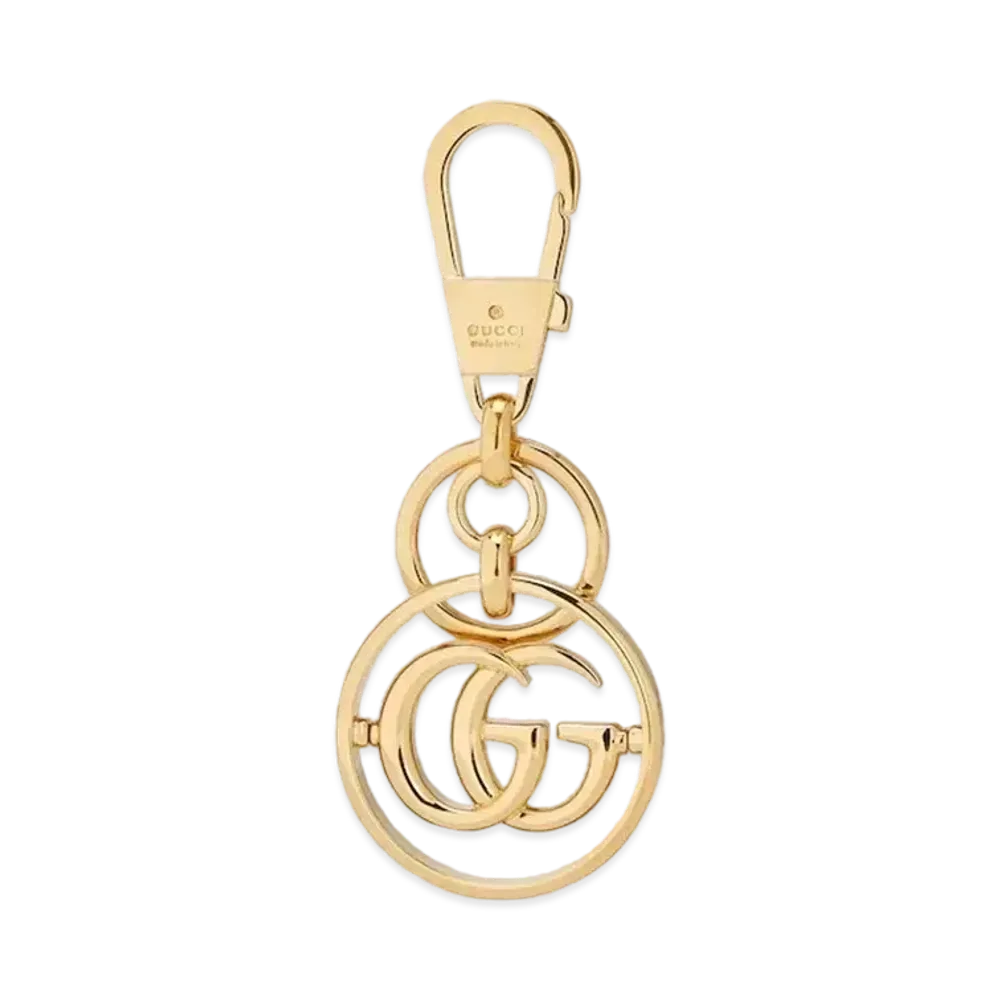 GUCCI Double G Keychain Tone Metal "Gold "