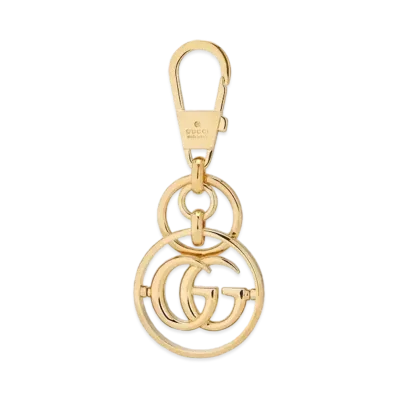 GUCCI Double G Keychain Tone Metal "Gold "