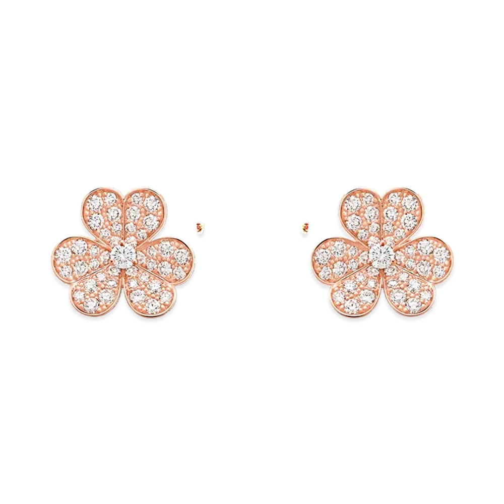 Van Cleef & Arpels Frivole earrings small model "18K Rose gold/Diamond"