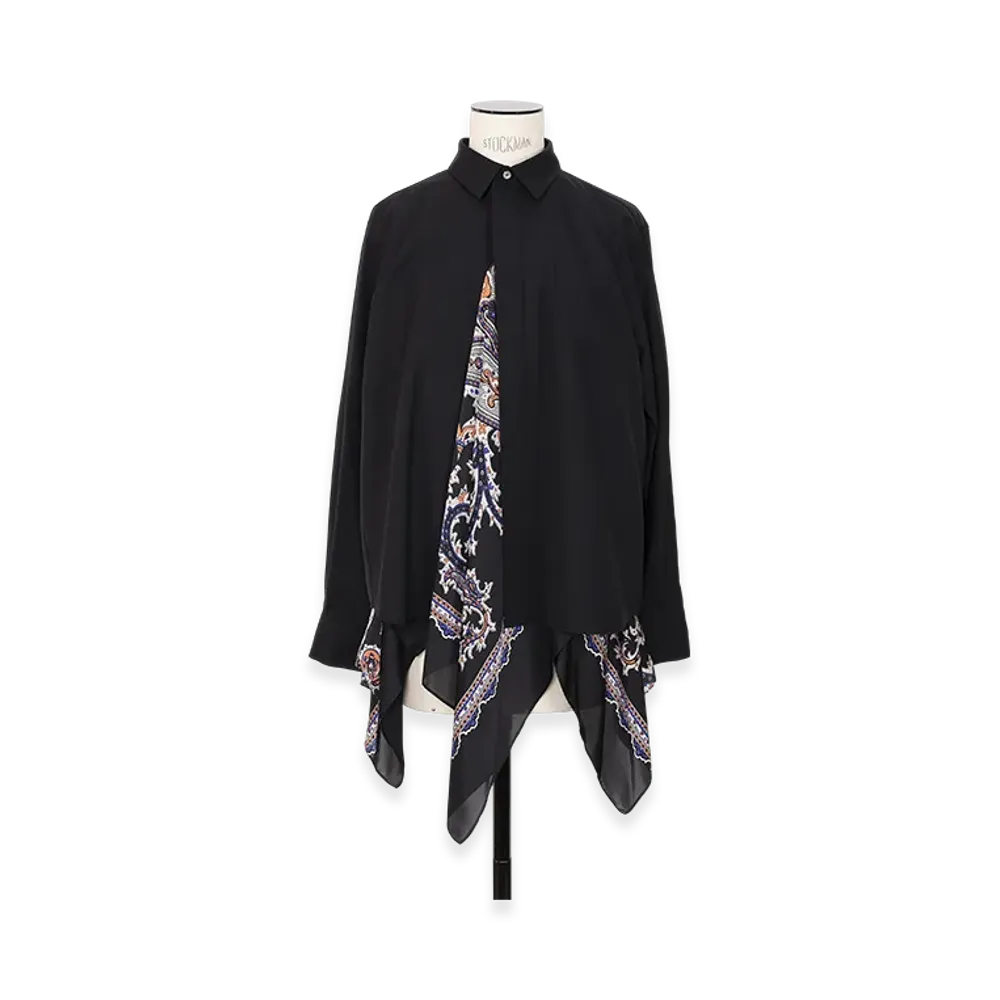 sacai Suiting x Paisley Print Shirt "Black/Black"