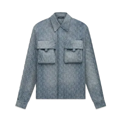 Amiri Jacquard Long Sleeve Cargo Shirt "Vintage Indigo"