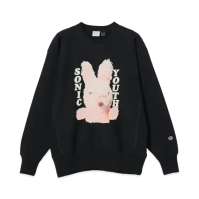BEAMS x Champion x SONIC YOUTH Crew Neck Sweat "Black"