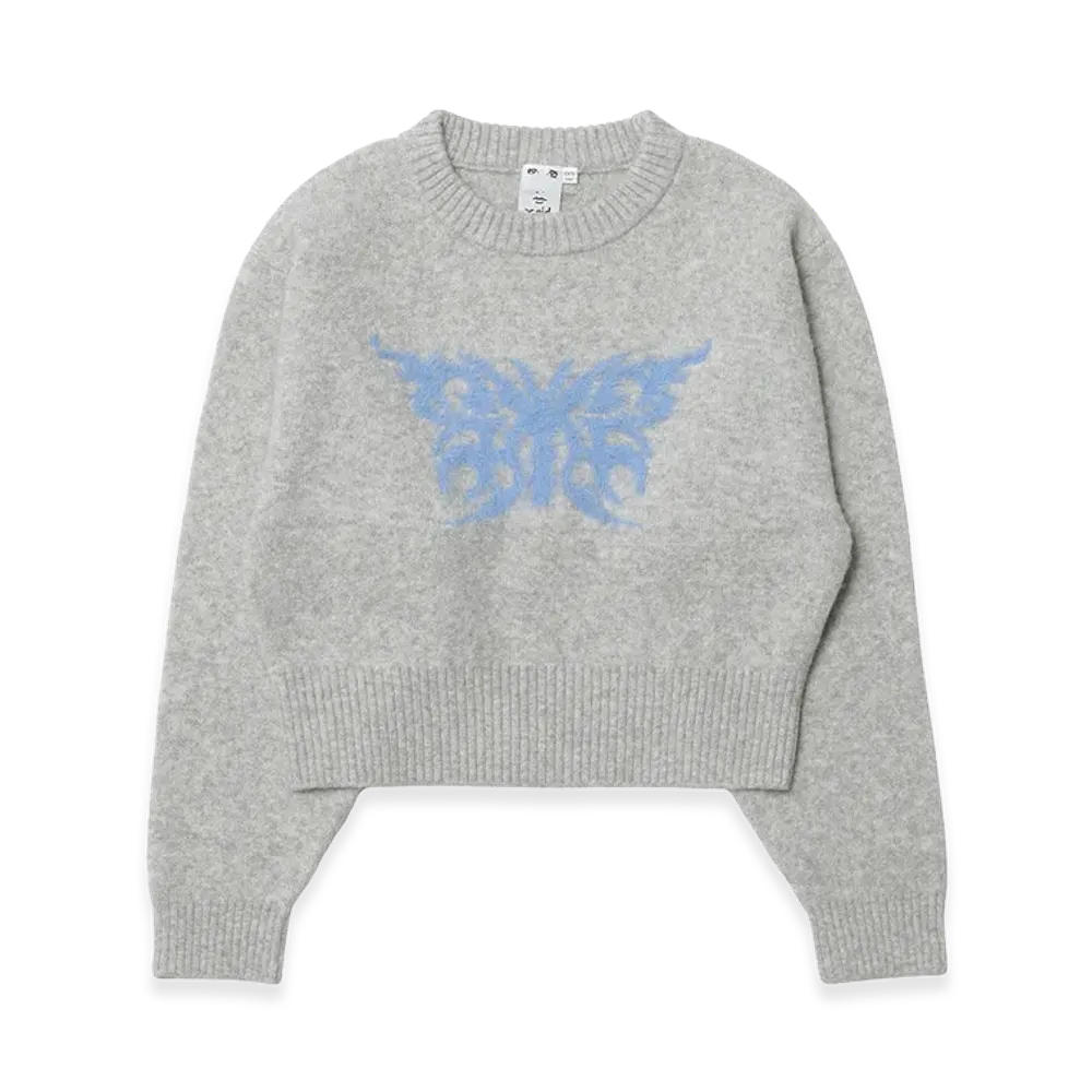 X-Girl Women's Tribal Butterfly Knit Top "Grey"