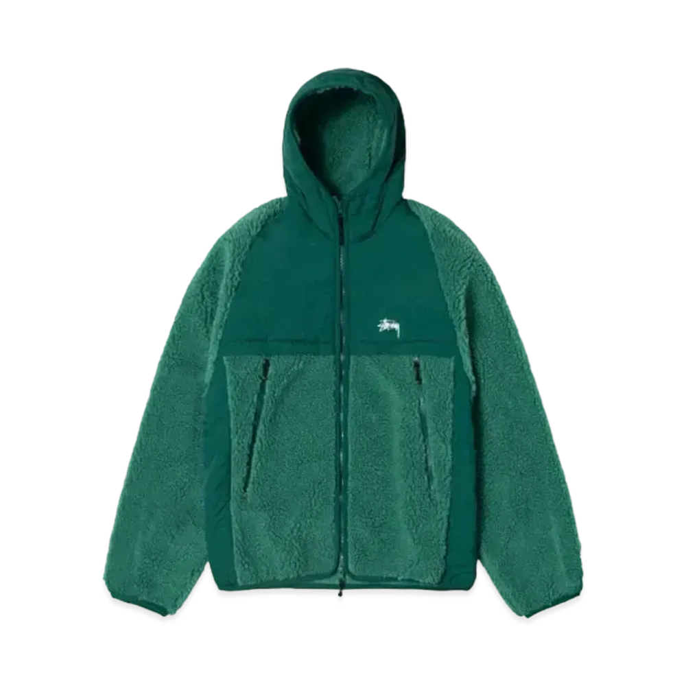 Stussy Sherpa Paneled Hooded Jacket "Green"