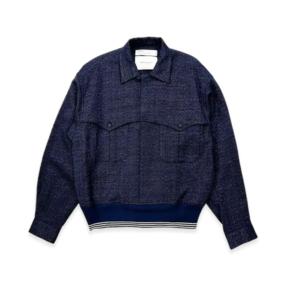 DAIRIKU Tweed Mountain Rib Shirt "Lame Navy"
