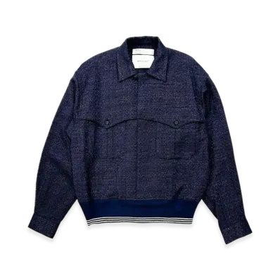 DAIRIKU Tweed Mountain Rib Shirt "Lame Navy"