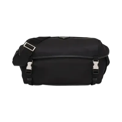 PRADA Re-Nylon and Saffiano Leather Shoulder Bag "Black"