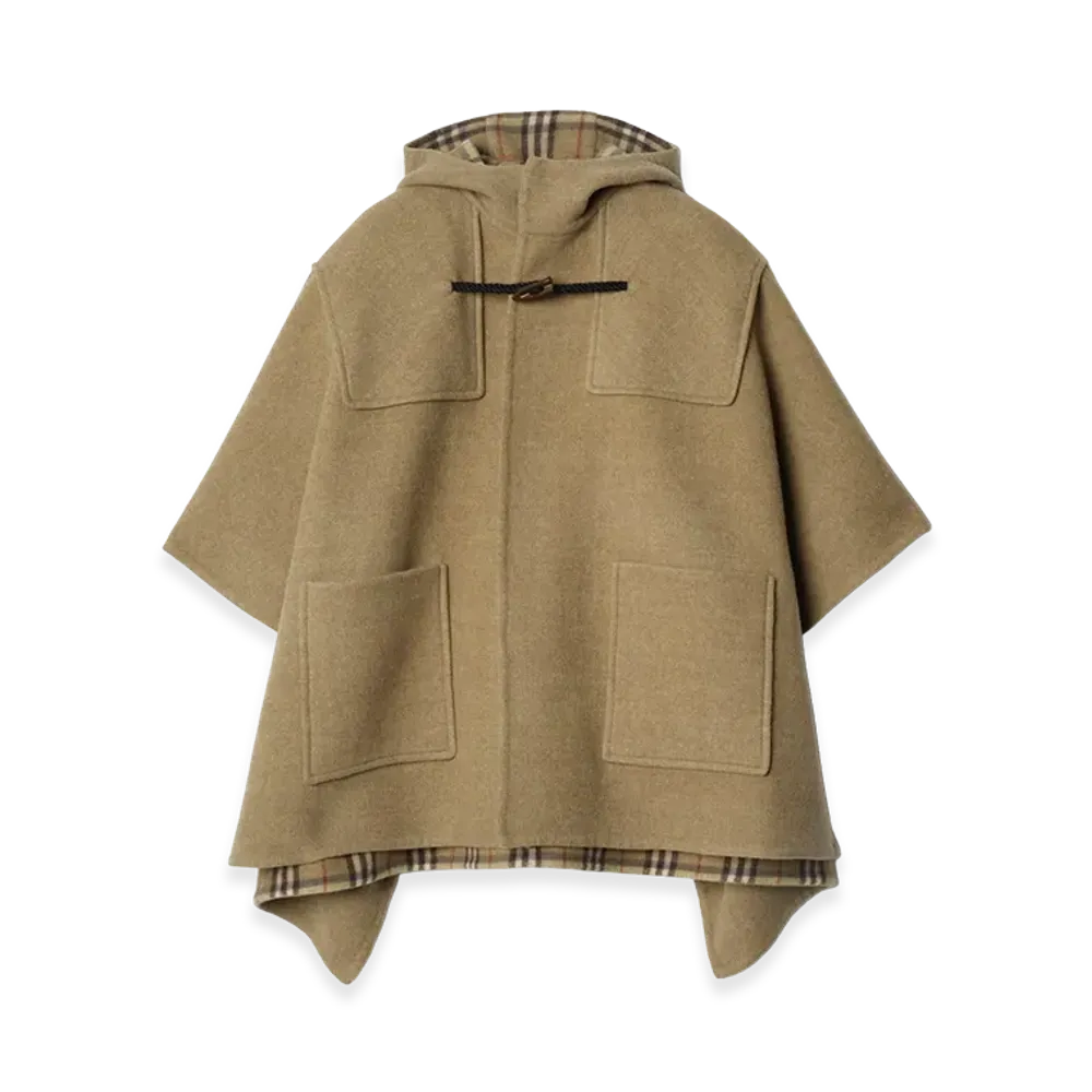 Burberry Women's Wool Duffle Cape "Military Green"