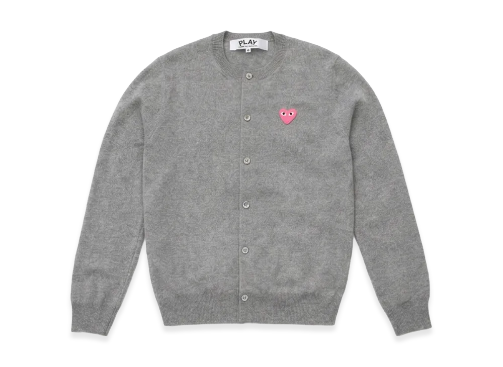 PLAY COMME des GARCONS Crewneck Cardigan "Gray"